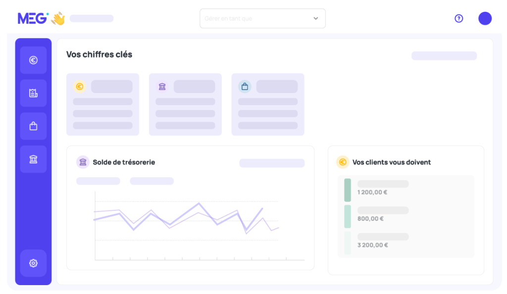 Vue simplifiée de l'accueil de la plateforme MEG