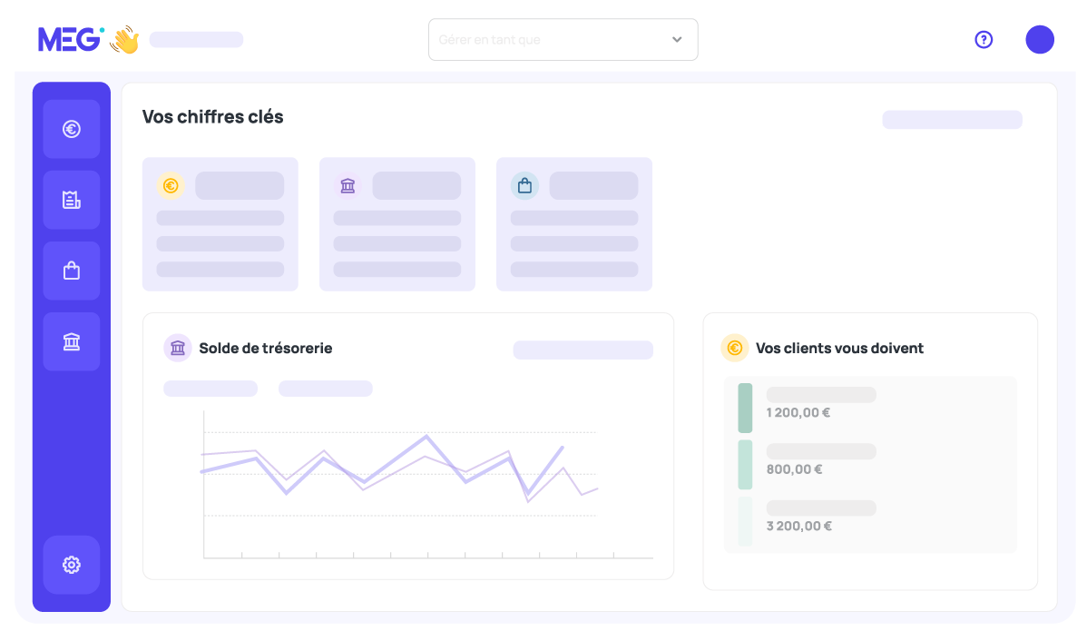 Vue simplifiée de l'accueil de la plateforme MEG