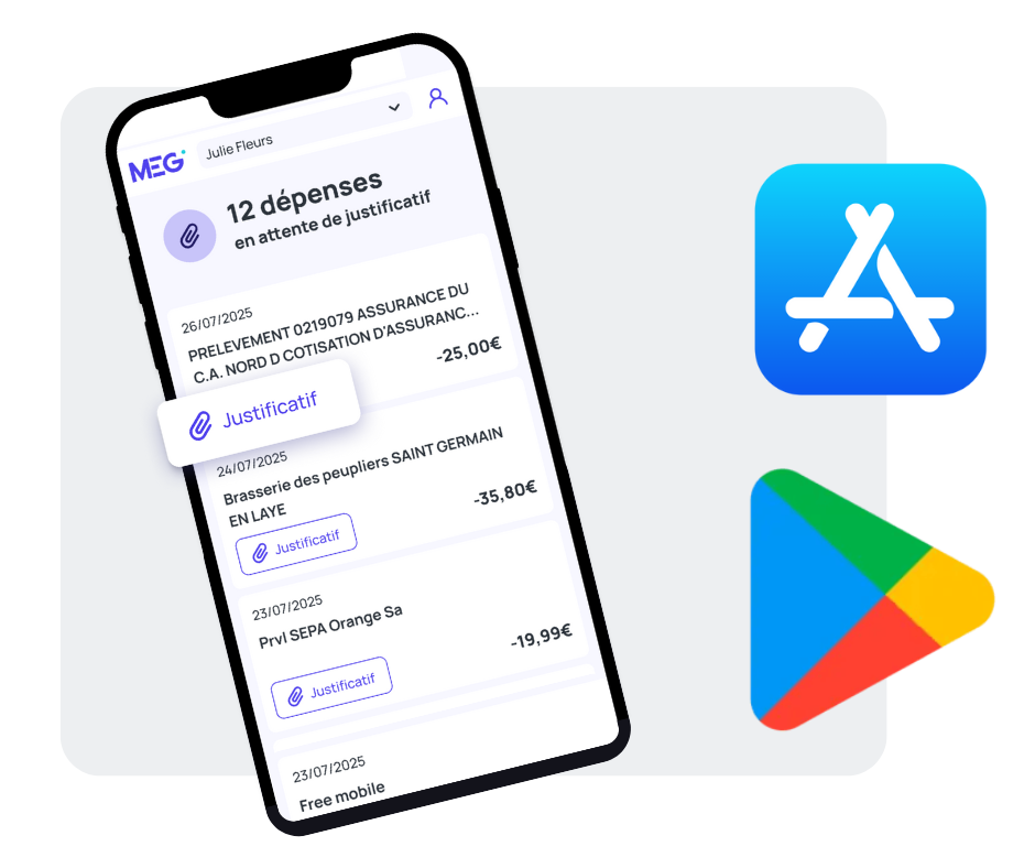application MEG Mon Expert en Gestion sur les stores